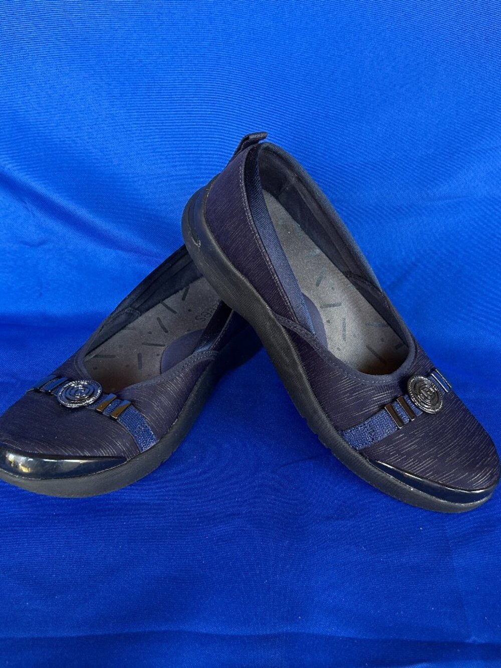 7 W Bzees Aspire Navy Slip-on Casual Shoes